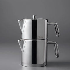 Jumbo Metalix Midi Theepot RVS - 2-delig - Inductie - 0,9L + 1,2L - Dubbele Theeketel Set