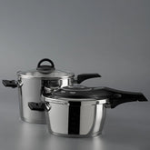 Jumbo Procook - Snelkookpannenset 4-delig – 4L & 6L – 18/10 RVS – Inclusief Glazen Deksel – Geschikt voor Inductie