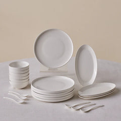 Karaca Forever Fika - New Bone Ontbijtset 22-delig - 6 Personen - Borden. Jampotten. Lepels en Schalen