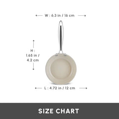 Karaca Swiss Crystal steelpan – 16 cm – Almond Cream – Inductie Geschikt – RVS Handgreep