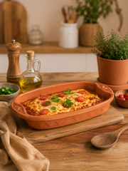 Terracotta Ovenschaal - 36 x 23 cm – Aardewerken Bakvorm – Ovenschaal voor Lasagne, Gratins & Ovenschotels