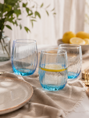Pasabahce Linka - Blauwe Waterglazen – Set van 3 – 240 ml – 420302