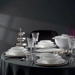 Jumbo Silva - Serviesset – 61-delig – 12 Personen – New Bone – Wit – Luxe Dinnerset – Incl. Soepterrine & Schalen