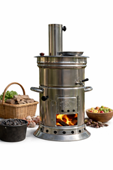 Metalen Semaver - Buiten Waterkoker – Metalen Houtgestookte Samovar voor Camping en Tuin