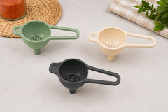 Sunplast SC-2301 - 3-delige Trechter Set met Theezeef & Mini Trechter – Keuken Trechters – Groen / Zalmroze / Latte / Antraciet