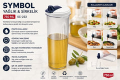 Sunplast SC-223 - SYMBOL Olie- / Azijnfles 750 ML – Keuken Dispenser –