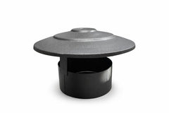 Regenkap voor Kachelpijp - Ø130 mm – Zwart Staal – Met Rookafvoerbescherming