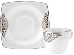 Karaca Nazende - Espresso & Turkse Koffiekopjes met Schotels – 12-delig – 6 Personen – 80 ml