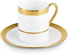 Karaca Royal Bone Victoria Koffiekopjesset 12-delig - 6 Personen - 90 ml - New Bone - Espresso & Turkse Koffie
