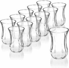 Pasabahce Uskudar - Optik Turkse Theeglazen - Set van 12 - 110 ml - 42021
