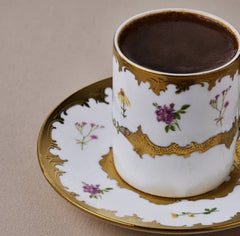 Karaca Bihter - Turkse Koffiekopjesset – 6 Personen – 90 ml – Espresso- en Mokkaset