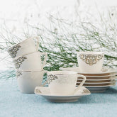 Karaca Nazende - Espresso & Turkse Koffiekopjes met Schotels – 12-delig – 6 Personen – 80 ml