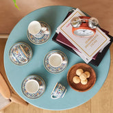 Karaca Beylerbeyi - 12-delige Porseleinen Turkse Koffiekopjes Set - 6 Persoons - 80 ml