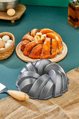 PoloChef ESR-126 - Gietaluminium Cakevorm 26 cm – Grijze Graniet Anti-aanbaklaag – Tulbandvorm – Bakvorm