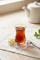 Pasabahce Yonca 54521 - Theeschotels voor Turkse Theeglazen - Set van 6 - Glazen Onderzetters