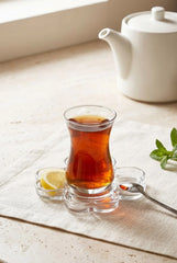 Pasabahce Yonca 54521 - Theeschotels voor Turkse Theeglazen - Set van 6 - Glazen Onderzetters