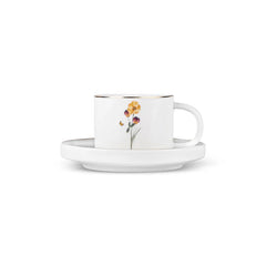 Karaca Valencia Koffiekopjesset 12-delig - 6 Personen - 80 ml - Espresso & Turkse Koffie - Kopjes met Schotels