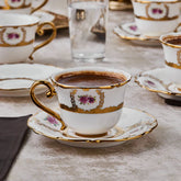 Karaca Elizabeth - Koffiekopjesset 12-delig - 6 Personen - 90 ml - New Bone - Espresso & Turkse Koffie