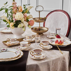 Karaca Elizabeth - Koffiekopjesset 12-delig - 6 Personen - 90 ml - New Bone - Espresso & Turkse Koffie