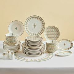 Karaca Forever Dorothy - 53-Delig Servies – 12 Persoons – New Bone Serviesset – Dinerborden Kommen Dessertborden
