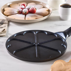 Karaca Fluffy Love - Pannenkoekpan 26 cm – Keramische Antiaanbaklaag – Inductie Geschikt – Zwart