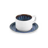 Karaca Sotra 12-delige Theekop en Schotel Set voor 6 Personen – 225 ml – Reactive Glaze – Keramiek – Multicolor – Vaatwasserbestendig
