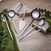 Karaca Moongate 7-delige Serveerset – Zilver – 18/10 RVS – Compleet Serviesbestek – Vaatwasserbestendig – Modern Design