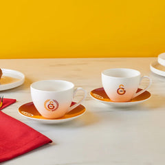 Karaca x Galatasaray - Porseleinen Theekoppenset – 2 Personen – 220 ml – Officiële GS Collectie