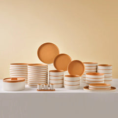 Karaca x Fatih Tutak Earth Collection - 57-Delige Serviesset voor 12 Personen – Stoneware – Luxe Organisch Dinerservies