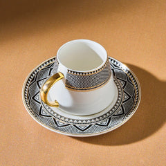Karaca Globe - Koffiekopjes Set voor 6 Personen – 80 ml – Elegante Turkse Espresso & Koffieset – 12-Delig