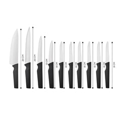 Karaca INOX Bundle Messenset 10-delig - RVS Keukenmessen - Koksmes. Hakmes en Multimessen