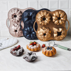 Karaca Cake pro - Rosegold Bakvorm - Graniet - 4 vormen in 1