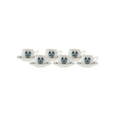 KARACA - Iznik - Koffieset - Koffieservies voor 6 personen. 90 ml. 6 espressokopjes en 6 schoteltjes. robuuste mok. traditionele Turkse koffiekopjes. cappuccino koffieset. porselein presentatie