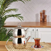 Karaca Adelya Theepotset Klein - RVS - 0.65L + 1.1L - Inductie - Dubbele Theeketel
