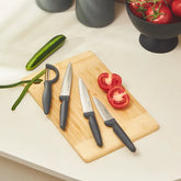 Karaca Dr.Inox - Messerset - 4-teilig - Küchenmesser- & Sparschäler-Set aus Edelstahl - Grau - Edelstahl