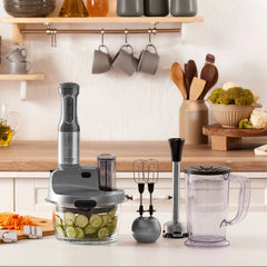 Karaca Mastermaid Prosteel - Keukenrobot met Glazen Blender - 2500W - Galaxy Grey