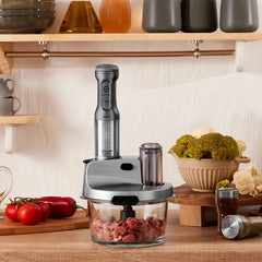 Karaca Mastermaid Prosteel - Keukenrobot met Glazen Blender - 2500W - Galaxy Grey
