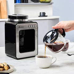 Karaca Grindmaestro - Filterkoffiezetapparaat met Ingebouwde Molen - 0.5L - 600W - Inox