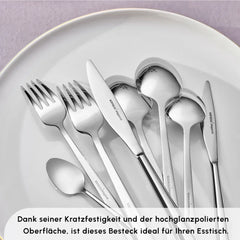 Karaca New Flow Bestekset 84-delig - 12 Personen - RVS - Met Opbergdoos - Luxe Bestek - Premium line