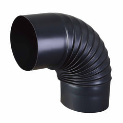 Kachelpijp Zwart Gegloeid- Geëmailleerd Staal - Boog - Ø 130 mm -Bocht 90°