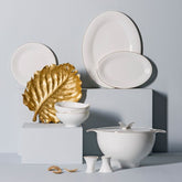 Jumbo Golda Serviesset – 61-delig – 12 Personen – Luxe Porselein – Complete Dinnerset – Incl. Soepterrine & Schalen
