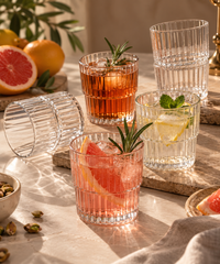 Pasabahce Fiora Drinkglazen – 310 ml – 3 Stuks – Waterglazen / Frisdrankglazen – Geribbeld Glas – Vaatwasserbestendig