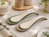 SUNPLAST SC-4017 WOW - Lepelhouder & Pollepelhouder – Keuken Lepelsteun voor Aanrecht – Groen / Latte - 1 set