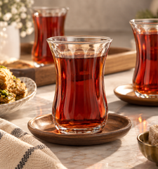 Pasabahce Uskudar 42021 - Turkse Theeglazen - 120 ml – Set van 12 – Optisch Reliëfglas