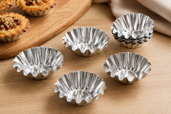 SunBakery SC-421 - Metalen Muffin Vormpjes Set 6-delig – Herbruikbare Cupcake & Bakvormen - Set van 6