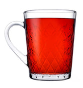 Paşabahçe Ruby 55723 - Theeglazen Met Oor - Glas - Set van 6 - 260 ml