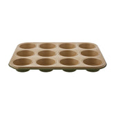 Karaca Jennese - Muffin Bakvorm - 12-vormpjes - 27 cm - Carbon Staal - Groen