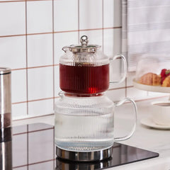 Karaca Kelly XL - Glazen Theepot - Borosilicaatglas - 2000 ml - Geschikt Voor alle Warmtebronnen