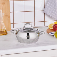 Karaca Emirgan -Roestvrijstalen Kookpot met Deksel - 16cm - Zilver