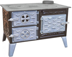 S32 Sabah Mini Kuzine Soba – Pizzaoven – Ideale Houtoven Voor Buitenkeuken – Boordoven en Tuinoven – Gietijzeren Kachel – Brandende Openhaard – Fornuis – Boerderijkachel met oven Keukenoven – Terraskachel – Houtkachel – Bruin